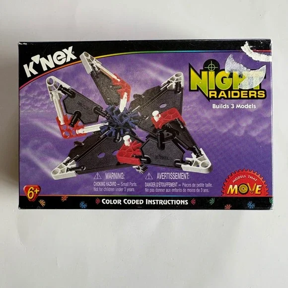 Vintage 1998 KNEX Night Raiders 10401 Building Set 3-in-1 Models That Move New