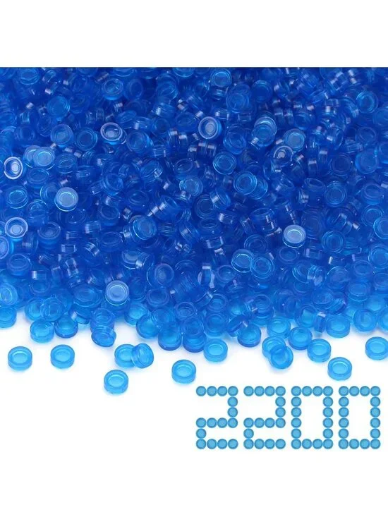 2200PCS Transparent Dark Blue Round Building Brick Tiles - DIY Craft Accessories