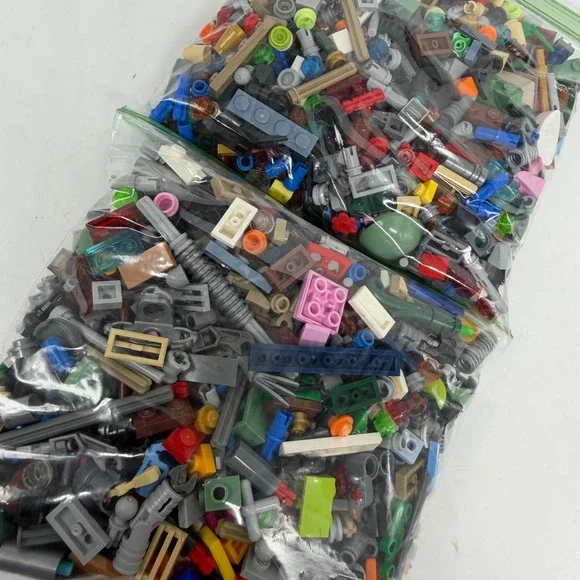 Lego Bulk Lot 1lb Assorted Small Pieces Bricks Parts Two Bags Used