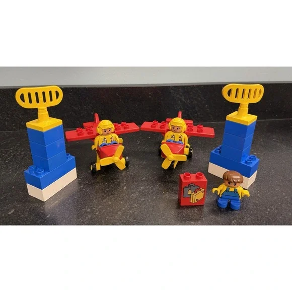 Vintage LEGO DUPLO 2676 Bertie Little Red‎ Plane LOT 2 Complete Sets Extras