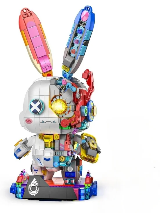 Cyberpunk Robot Mechanical Bunny Brick Build Kit, 1377 Pcs *Open Box, Box Damage