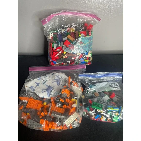 Bulk Building Bricks Lot Mixed Colors and Pieces 2lb 11oz Assorted Toy Bricks