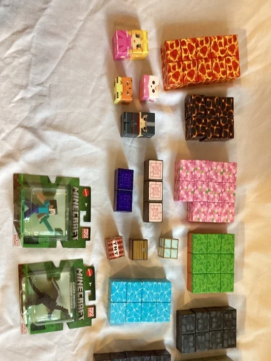 Magnetic Pixel Building Blocks Sealed Figures Minecraft Steve Dragon Ender Book
