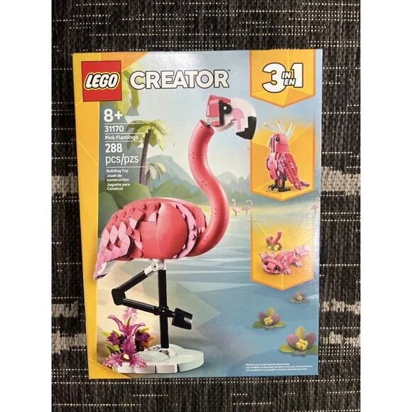 Sealed LEGO Creator 31170; Pink Flamingo bird birder new set gift 3 in one fish
