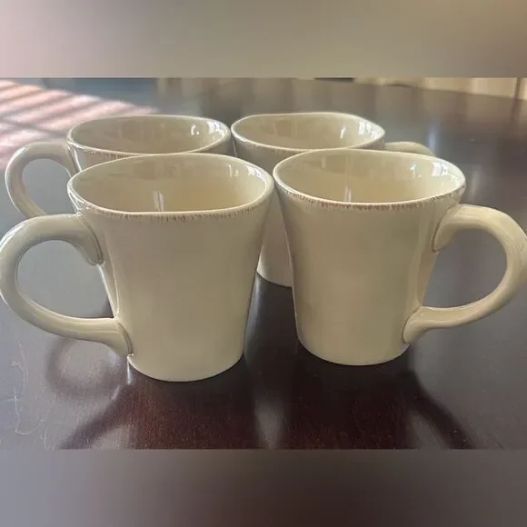 Pier 1 Tan Elemental Mugs Set of 4