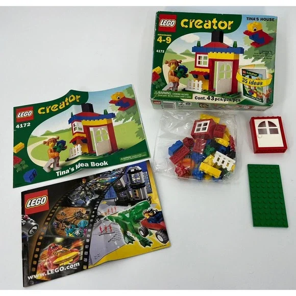 2001 LEGO Creator Tina's House 4172 Retired 43 Pieces New Open Box