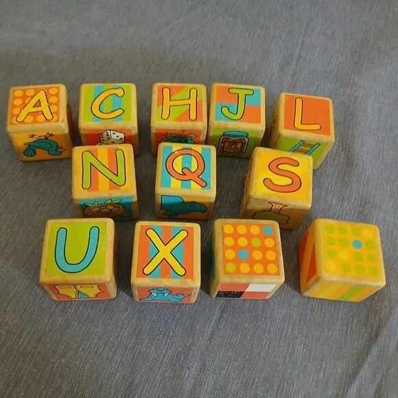 Wooden replacement Letter Blocks x 9