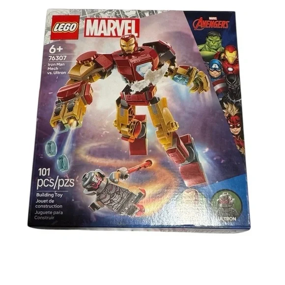 LEGO Marvel Avengers Iron Man Mech vs Ultron 76307 Building Set 101 Pcs NEW