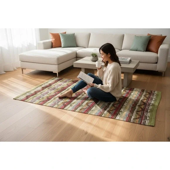 Pier‎ 1 Imports Multicolor Striped Rug 33