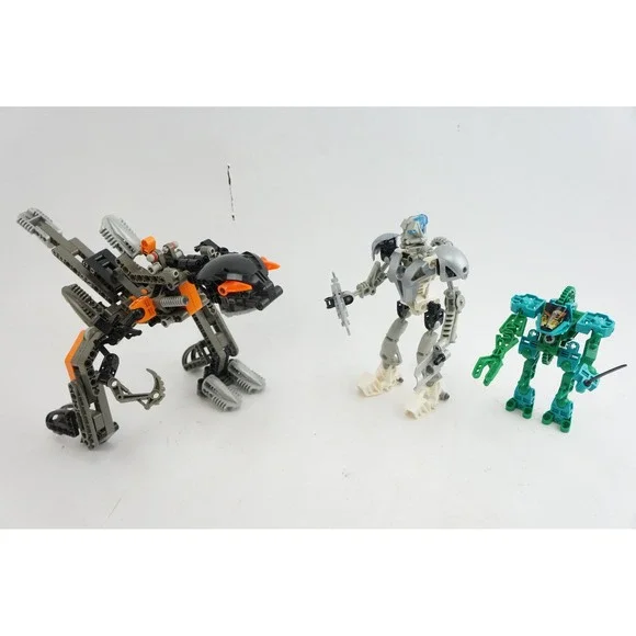 Lego Technics Bionicle Vintage 3pc Lot Exo Toa 8557, Slizer, Kopaka‎ Incomplete