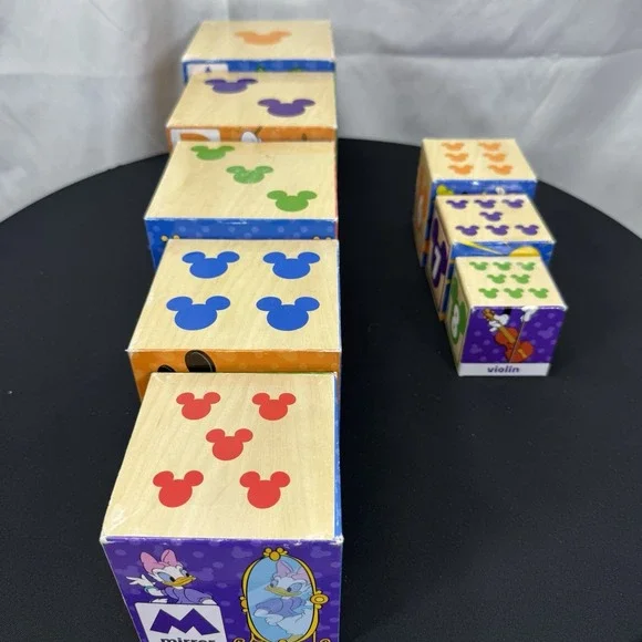 Mickey‎ Mouse Stackable Decoupage Cubes Nesting Boxes Set Of 8