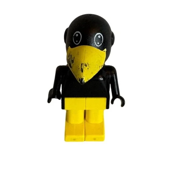 Vintage LEGO Charlie Crow Bird Minifigure Fabuland‎ Black Yellow Beak Kid Toy