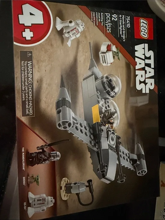 Lego Star Wars Gray and Black Razor Crest Shuttle with Yellow Accents