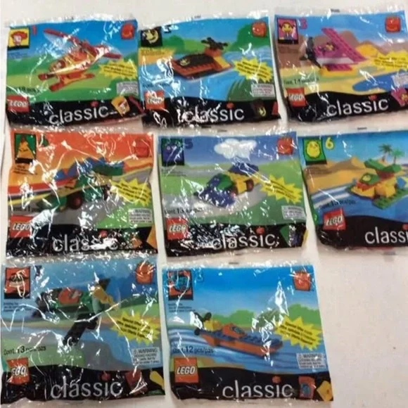 8 Sets Vintage 1999 LEGO Classic Vehicles  Promotional Sealed Polybag Lot