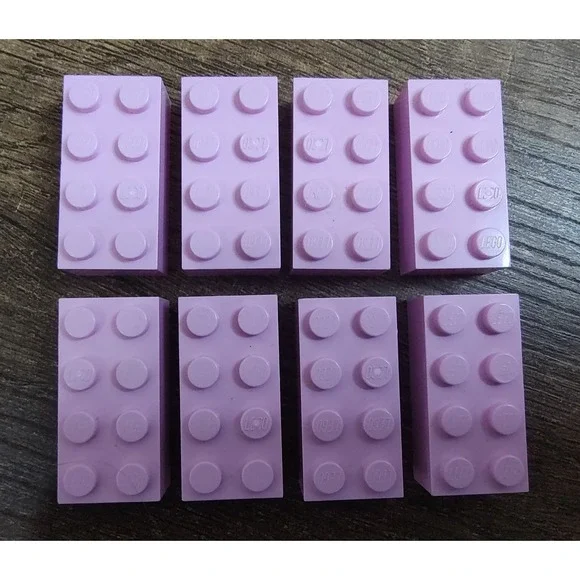 (8) 2x4 Light PINK Standard Brick Building Bricks Lego Parts