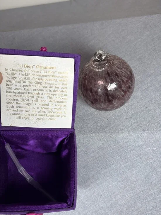 Pier 1 Li Bien 2003 Peace on Earth Purple Dove Ornament with Box