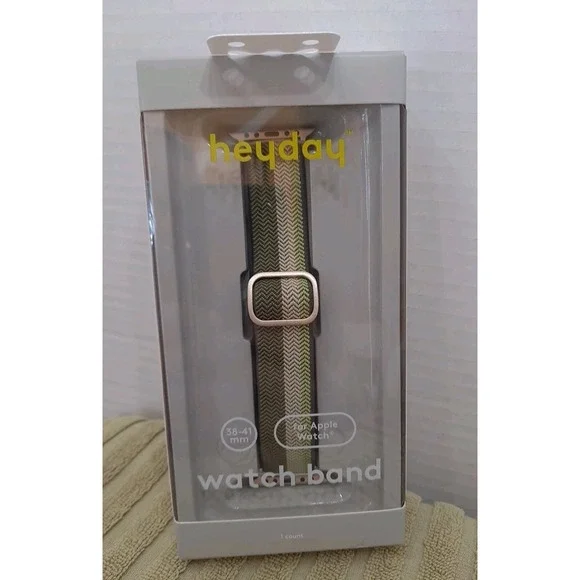 NIB Heyday Watch Band For IPhone Watch Band 38-41mm Stripped‎ Sage Olive Green