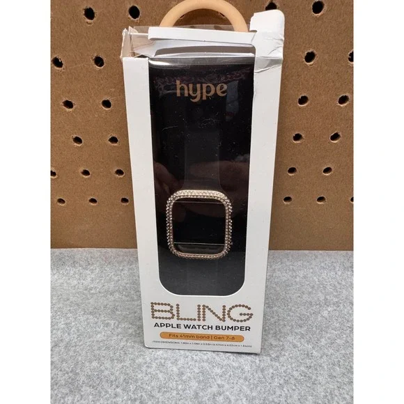 Hype Bling Apple Watch Bumper 41mm Gen 7 8 Rhinestone Rose Gold Open Box