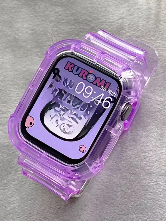 Target Purple Transparent TPU Smartwatch Case & Band 38-49mm