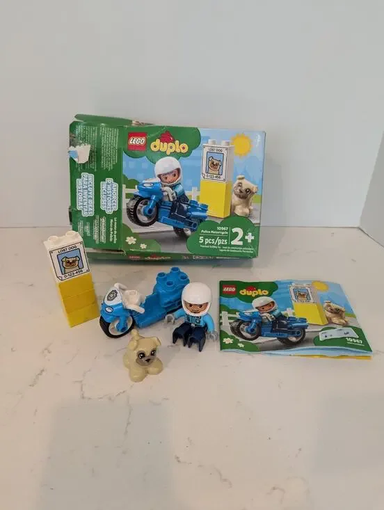 Lego Duplo Police Motorcycle 10967 5pc Story Starter Included