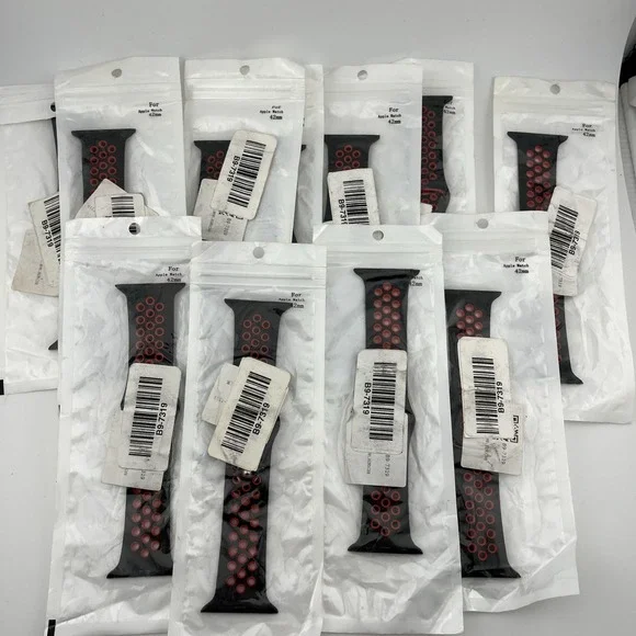 Lot of 11 Apple Watch‎ Bands 42mm Black/Red