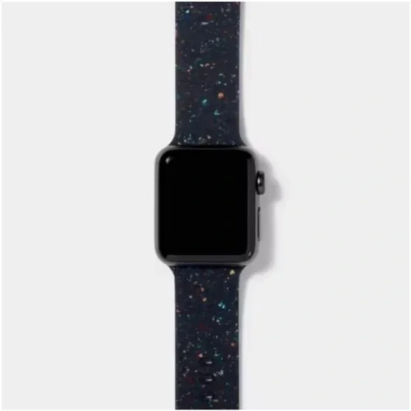 NWT heyday Black Speckled Silicone Apple Watch Band (38–41mm)