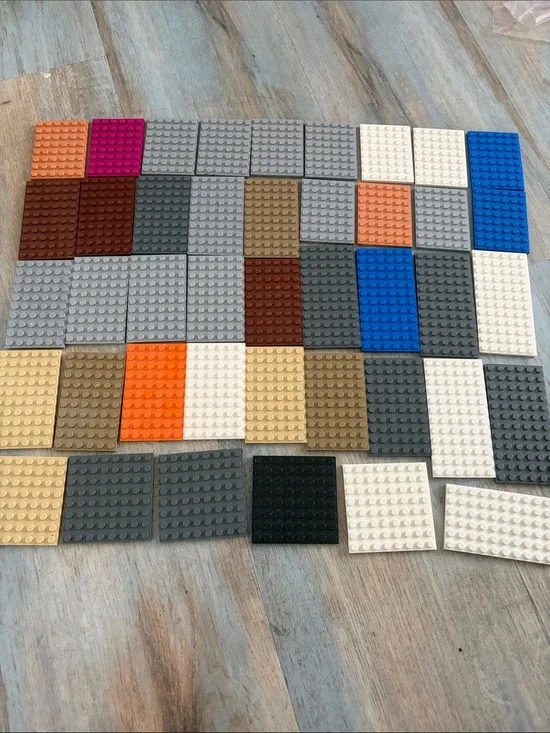 LEGO Baseplate Bulk Lot Various Colors Sizes 6x8 6x10 8x8 6x12 42 pieces