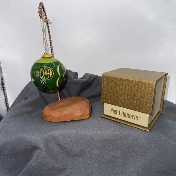 Pier 1 Christmas Ornament Peace Green 2016 With Box
