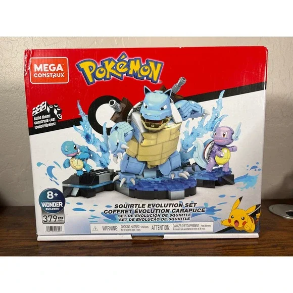 Mega Construx Pokemon Squirtle Evolution Set Blastoise Wartortle 379 Pcs HDH93