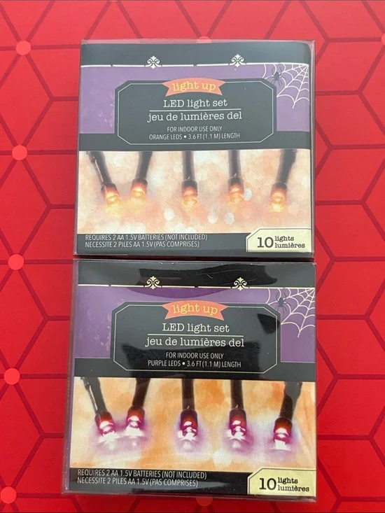 LED Light Set - Purple and Orange - Home Party Supplies NWT