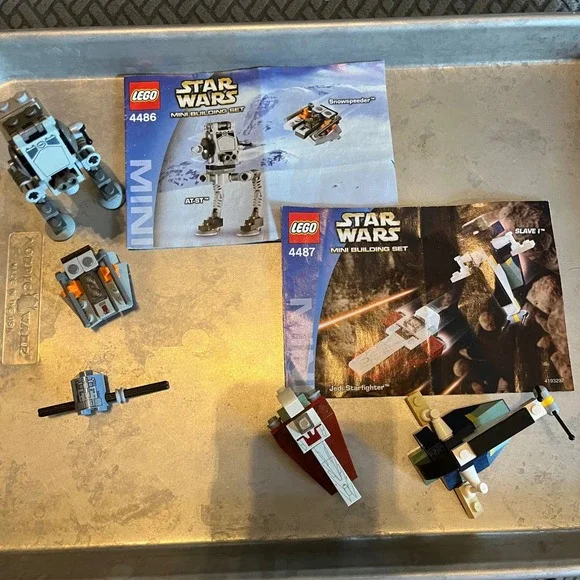 LEGO Mini Star Wars Lot - AT-ST Snowspeeder & Jedi Starfighter SLAVE 1