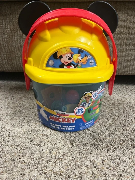 Disney Mickey Handy Helper Tool Bucket - Red, Yellow & Black
