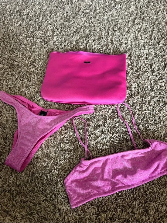 triangl swimwear Hot Pink Bikini Set with Pouch