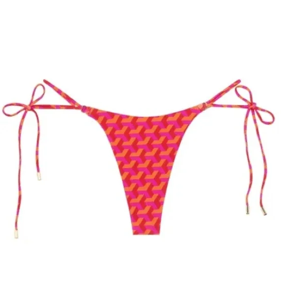 Monday Swimwear Hanalei Bikini Bottom Fuchsia Geo Medium New With Tags‎