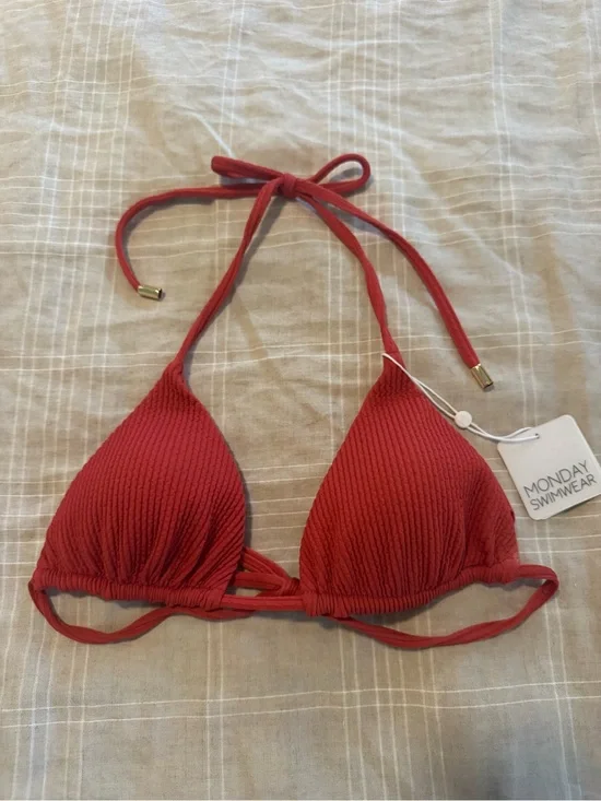 Monday Swimwear Palma Top in Sangria Crinkle