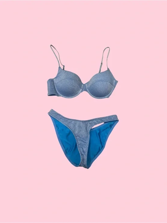 triangl swimwear Shimmery Light Blue Bikini Set