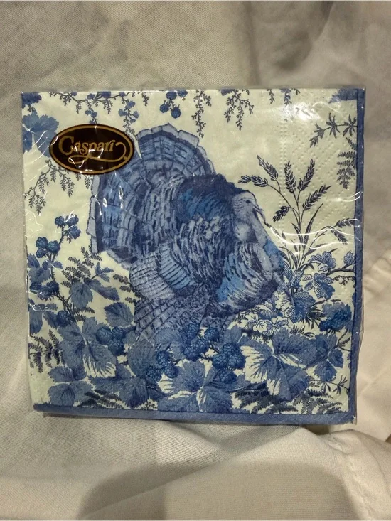 Caspari Blue Turkey Decorative Paper Napkins