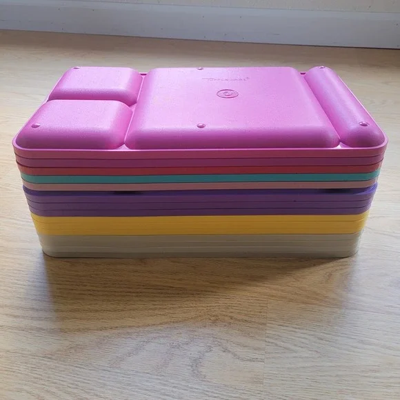 Tupperware‎ Divided Set Lot 15 Colors Lunch Dinner TV 90s