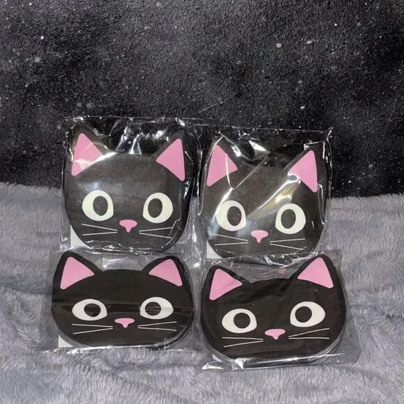 Celebrate 4 Packs Of 20 Each Black Cat Pink Wars Nose 80 Total Napkins Halloween
