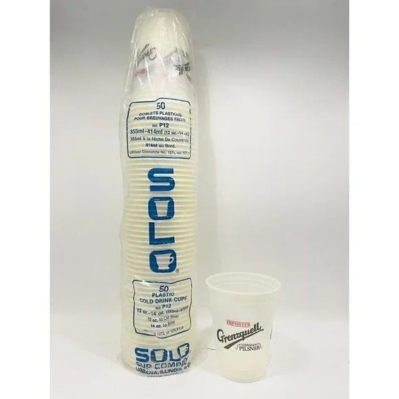 Vintage 50 Pk Grenzquell Solo Cups 12oz Olympia Brewing Co Imported German Beer