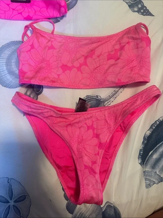 triangl swimwear Pink Floral Two-Piece Bikini Set