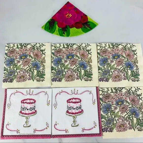 7 Vintage Napkins for Art Decoupage Crafting