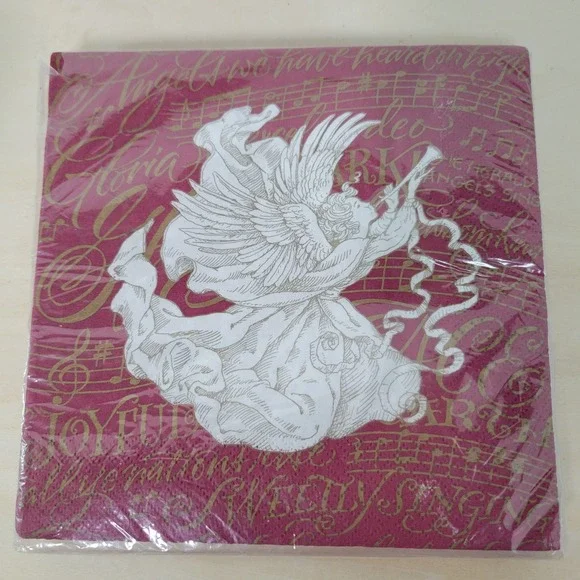 DesignWare Christmas Luncheon Napkins, Angel, Musical Notes, 16‎ Count
