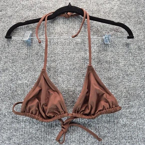 SKIMS Bikini Top Triangle Halter Large Brown Women