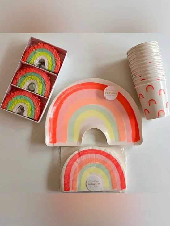 Meri Meri Rainbow Party Tableware Set