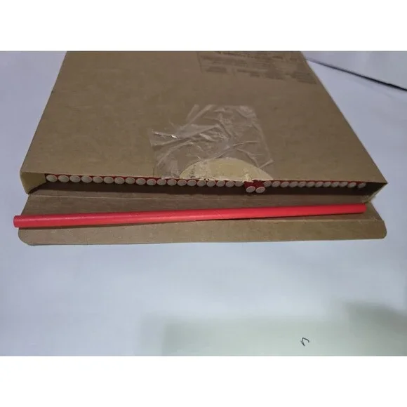 Lives on Green Paper Drinking Straws 100 Pack Red 7.75