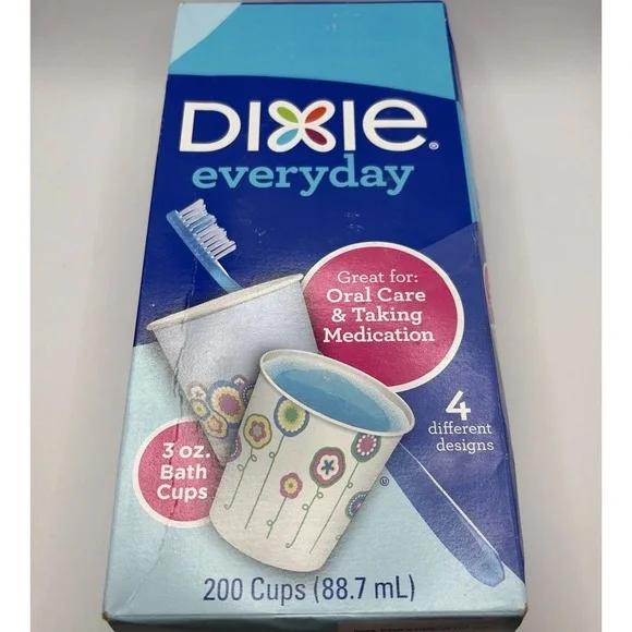 Dixie Everyday  Symphony 3 oz Bath Cups Deco Floral‎ Pattern 200 Count NOS