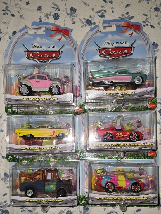Cars Easter Assortment - Pink, Green, Yellow, Red & Multicolor Toy Cars (6-Pack)