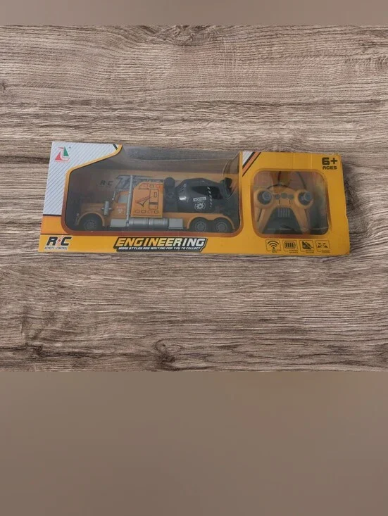 Remote Control Engineering Cement Truck Toy in Yellow and Black