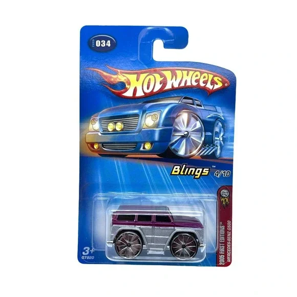 Hot Wheels 2005 Blings Mercedes-Benz G500 Purple Top Diecast 1/64 Scale #034‎